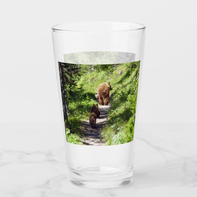 Brown Bear Family Glass (Front)