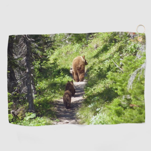 Brown Bear Family Golf Towel (Horizontal)