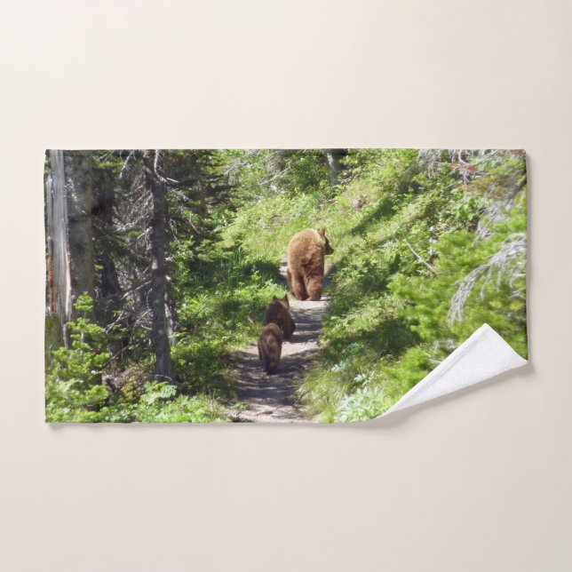 Brown Bear Family Hand Towel (Hand Towel)