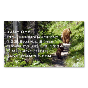 Brown Bear Family Magnetic Business Card