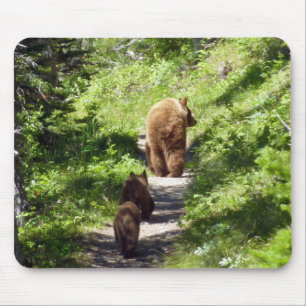 Brown Bear Family Mouse Mat