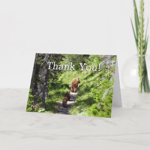 Brown Bear Family Thank You Card