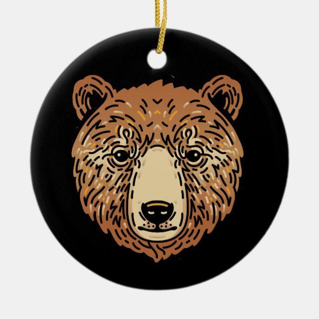 Brown Bear for Autumn Ceramic Tree Decoration (Front)