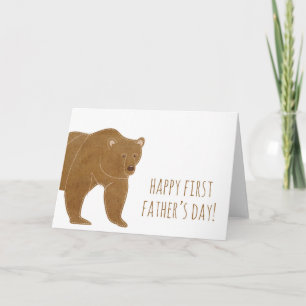 Brown Bear Happy First Father's Day Card