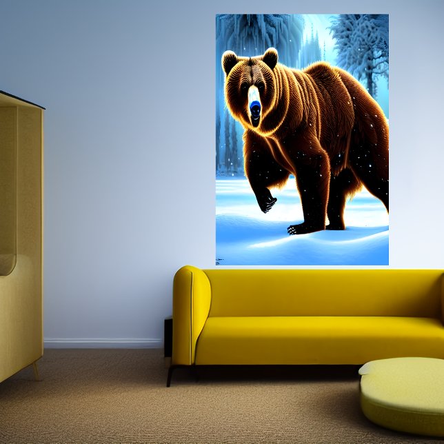 Brown bear in the snow | AI Art Poster (Creator Uploaded)