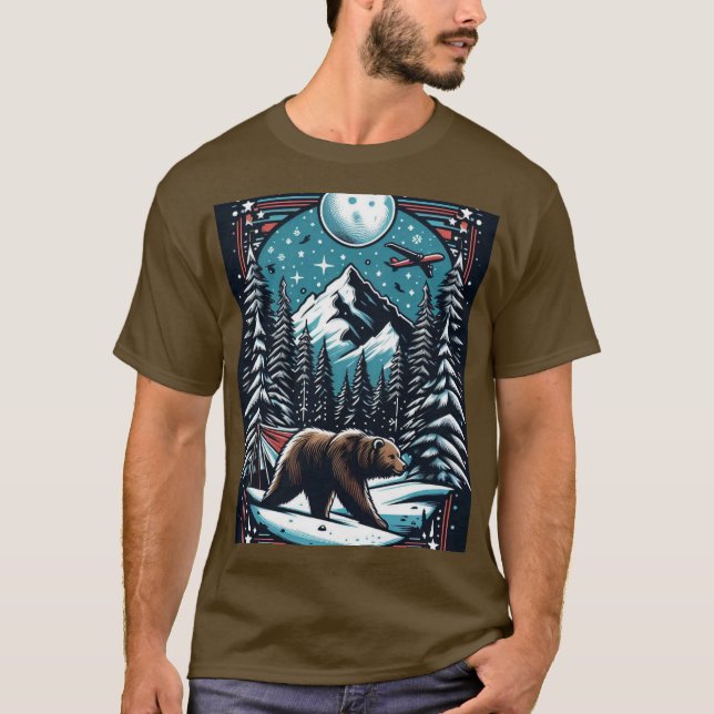 Brown Bear In Winter T-Shirt (Front)