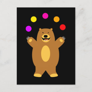 Brown Bear Juggling Postcard