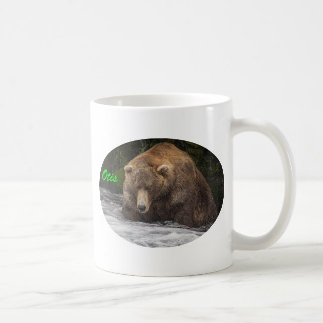 Brown Bear Otis Fishing Coffee Mug (Right)