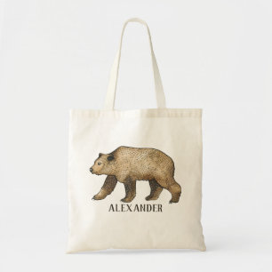 Brown Bear Personalised Tote Bag