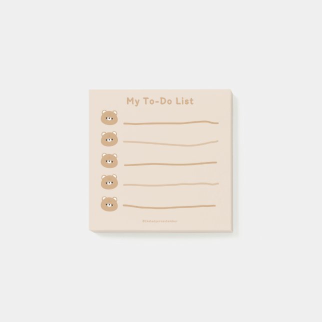 Brown Bear Post-it Notes (Front)