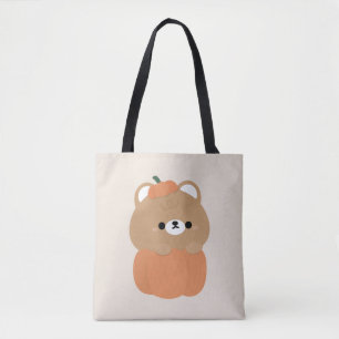 Brown Bear Pumpkin Tote Bag