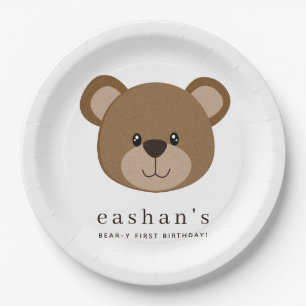 Brown Bear Theme Paper Plate