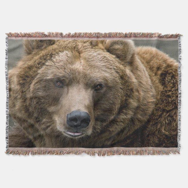 Brown Bear Throw Blanket (Front)
