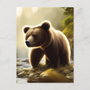 Brown Bear Wildlife Portrait   Postcard