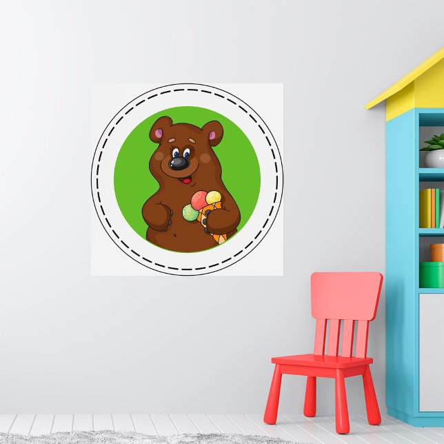 Brown Bear With Ice Cream Poster (Creator Uploaded)
