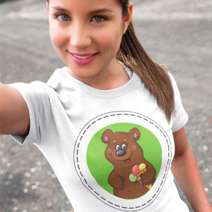Brown Bear With Ice Cream T-Shirt
