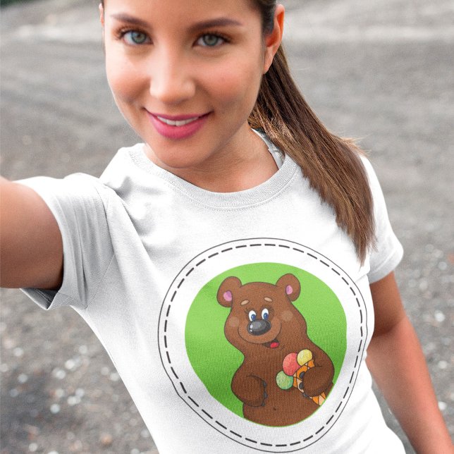 Brown Bear With Ice Cream T-Shirt (Creator Uploaded)