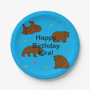 Brown Bears Birthday Paper Plate