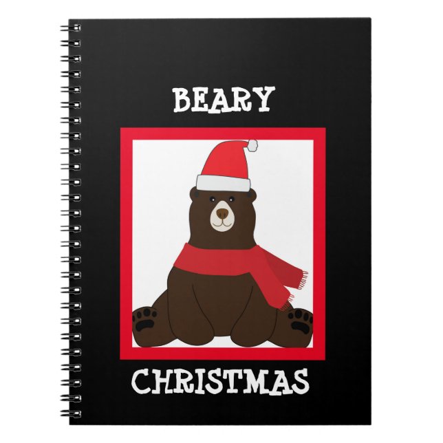 Brown Beary Christmas Photo  Notebook (Front)