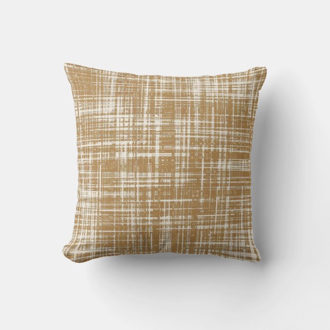 Brown Beige Abstract Modern Cushion (Front)
