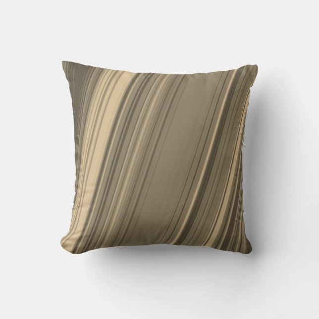 Brown, Beige and Grey Rustic Lines Pillow (Front)
