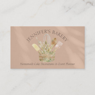 Brown Beige Bakery pastry patisserie chef Business Card