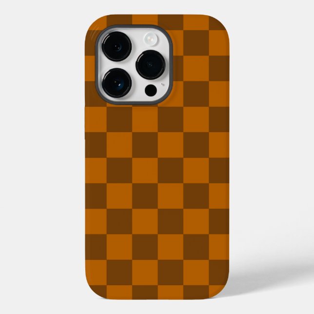 Brown Beige Chequered Block Print  Case-Mate iPhone Case (Back)