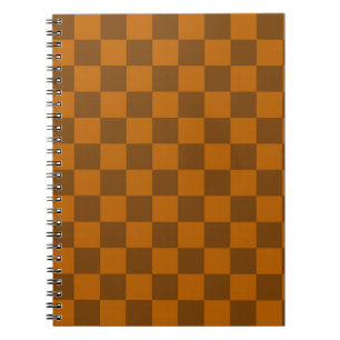 Brown Beige Chequered Block Print Notebook
