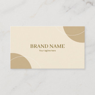 Brown Beige Circle Shape Modern Elegant Beauty Business Card