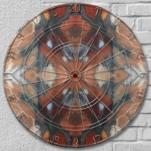 Brown beige cream grey orange abstract watercolor  dartboard