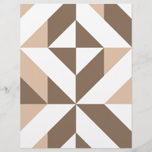 Brown Beige Geometric Cube Scrapbook Paper