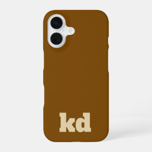 brown &beige initials monogram  iPhone 16 case