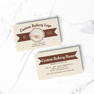 Brown Beige Modern Pastry Chef Business Card
