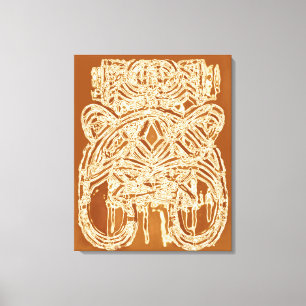 Brown Beige Off White Modern Abstract Painting Canvas Print