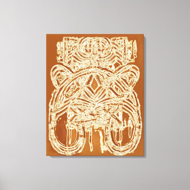 Brown Beige Off White Modern Abstract Painting  Canvas Print (Front)