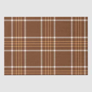 Brown Beige Plaid tartan Chequered Pattern   Tissue Paper