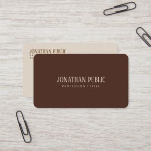 Brown Beige Rounded Corner Premium Linen Luxury Business Card