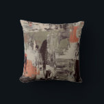 Brown Beige Rust & Green Artistic Abstract Cushion<br><div class="desc">Stylish throw pillow features an artistic abstract painting design in a brown, beige rust orange and green colour palette. An artistic abstract painting design built on combinations of layered painting texture resulting in an interesting abstract painting pattern. The earthy neutral design elements with rust orange highlights give depth and perspective...</div>