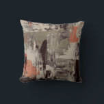 Brown Beige Rust & Green Artistic Abstract Cushion<br><div class="desc">Stylish throw pillow features an artistic abstract painting design in a brown, beige rust orange and green colour palette. An artistic abstract painting design built on combinations of layered painting texture resulting in an interesting abstract painting pattern. The earthy neutral design elements with rust orange highlights give depth and perspective...</div>