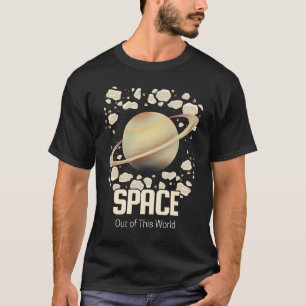 Brown Beige Saturn Planet T-Shirt