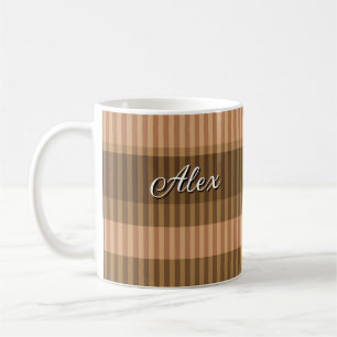 Brown beige shades striped vertical pattern Coffee Mug
