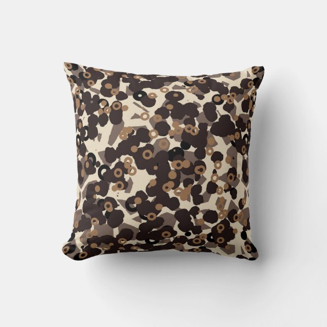 brown beige tan abstract cushion (Front)