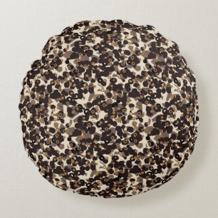 brown beige tan abstract round cushion