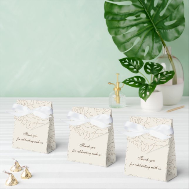 Brown beige wedding personalised favour box (Multiple)