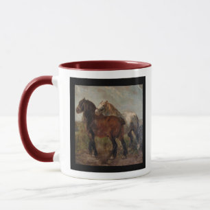 Brown Belgian Draught Horse Fine Art Painting: Mug