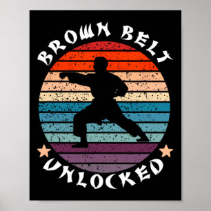 Brown Belt Level Unlocked Achievement Karate Keep Poster