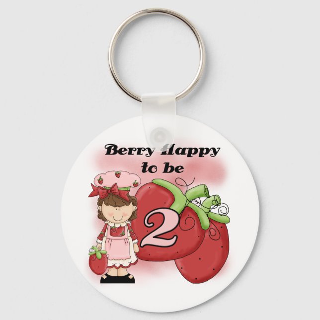 Brown Berry 2nd Birthday T-shirts and Gifts Key Ring (Front)