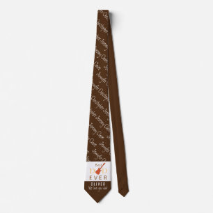 Brown Best Dad Ever Cute Cool Modern Fathers Day Tie