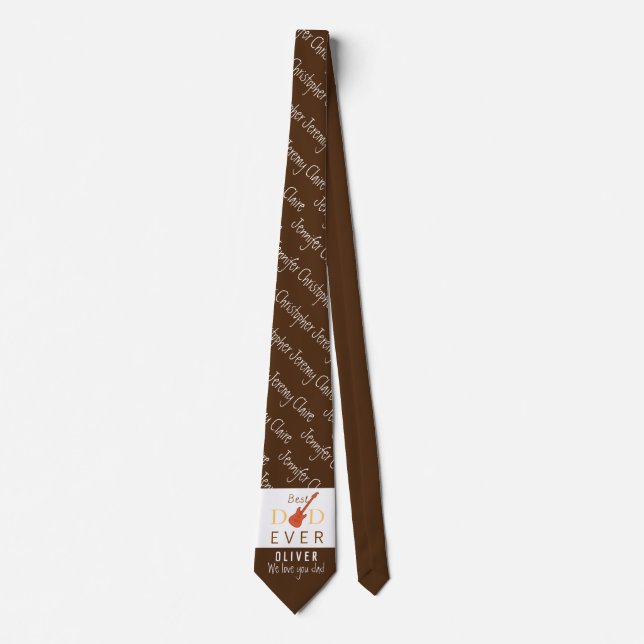 Brown Best Dad Ever Cute Cool Modern Fathers Day Tie (Front)