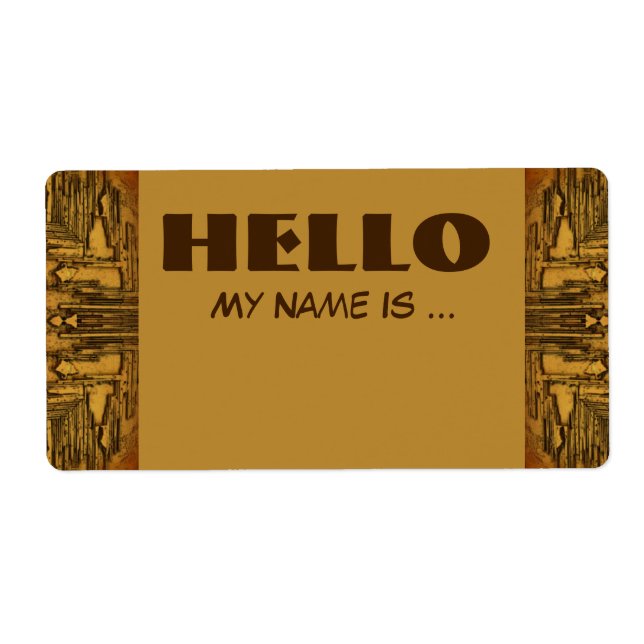 brown biege name badge (Front)